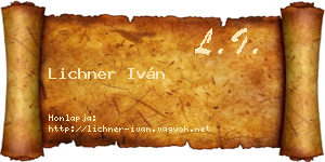 Lichner Iván névjegykártya